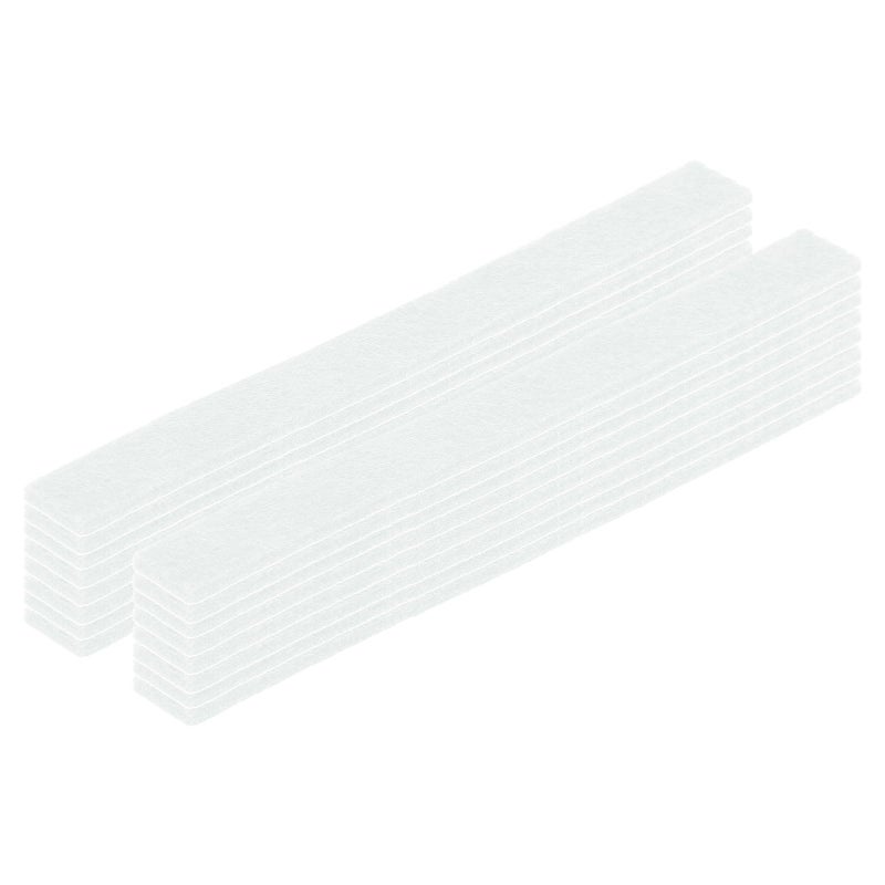 uxcell Felt Strips with Adhesive Backing, 16 Pcs 1/2"" x 6"" x 0.12"" Anti Scratch Furniture Felt Tapes Self-Stick Pads for Protecting Hardwood Floor, White - Image 1